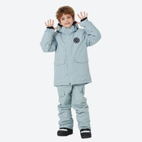 
                  
                    Kids breathable 2-layer colorblock ski suit - light blue kids jacket with light blue pants, for family resort trips
                  
                