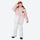 Kids breathable 2-layer colorblock ski suit - pink white colorblock kids jacket with white pants