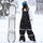 Breathable 3-layer suspender bibs with reflective trim - black bib pants with white top, for cold-weather winter sports