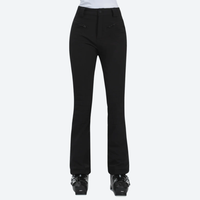 
                  
                    Women's adjustable ski pants with inner snow skirt - black ski pants, front standing view, for snow sports weekends
                  
                