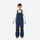 Kids 3L waterproof snow jacket and pants suit - navy bib pants with black knee patches, for cold-weather winter outdoor fun