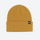 Hearth wool snow beanie with cuffed rib knit - mustard wool snow beanie, front product view, for winter mountain trips