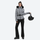 Women's waisted waterproof ski jacket - houndstooth slim fit ski jacket with fur collar, for snow sports weekends