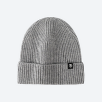 
                  
                    Cuffed wool beanie in many colors - gray wool snow beanie, front product view, for skiing and snowboarding
                  
                