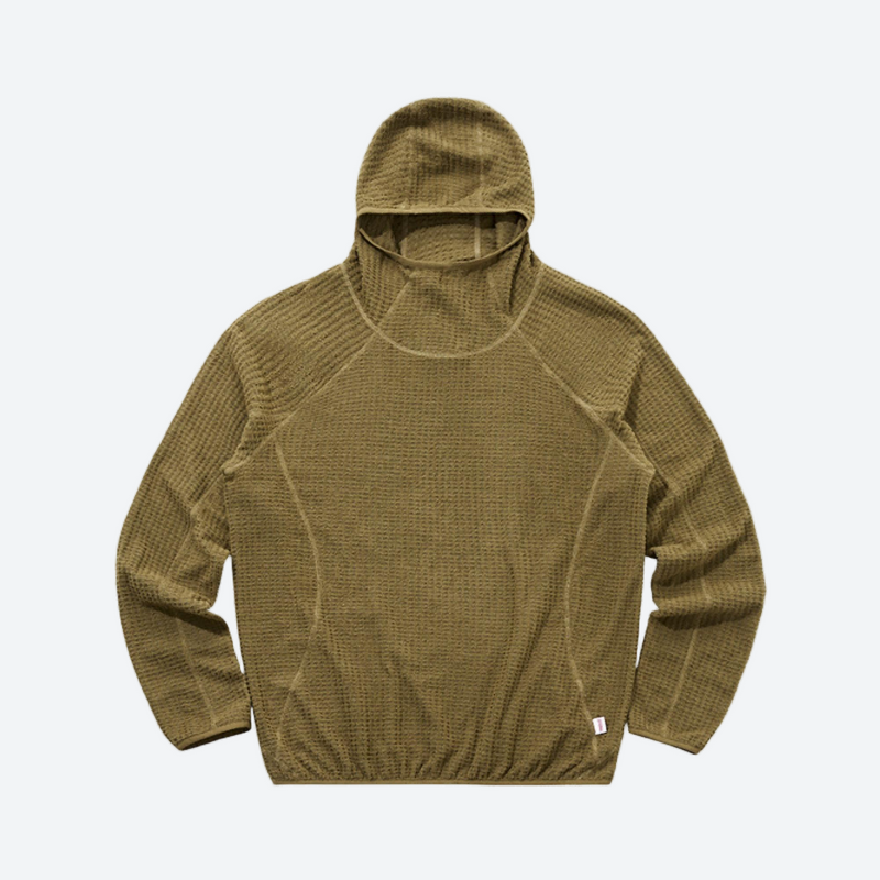 Soft warm air fleece hoodie for outdoor - olive air fleece hoodie, for running and outdoor workouts