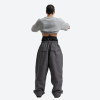 
                  
                    Men's waterproof 2L pullover snow jacket and pants - gray snow pants, on-model back view, for powder days and winter commute
                  
                