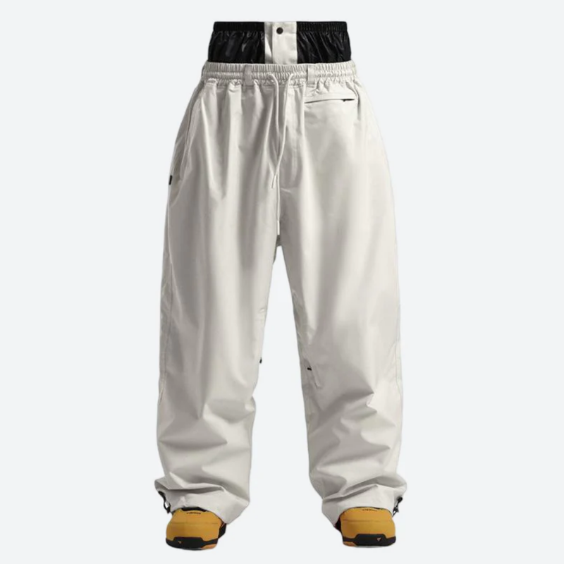 Men's breathable 2-layer snowboard jacket and pants - cream snow pants, for powder days and winter commute