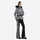 Women's waisted waterproof ski jacket - leopard print slim fit ski jacket with fur collar, for resort ski days