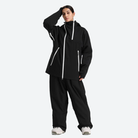 
                  
                    Women's breathable 2-layer snowboard jacket and pants - black jacket with black pants, for skiing and snowboarding
                  
                