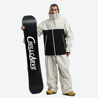 
                  
                    Men's colorblock ski anorak set - cream and black colorblock, for cold-weather winter sports
                  
                