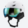 Lightweight ski helmet with integrated goggle look - matte white snow helmet with mirror goggles, for snow sports weekends