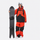 Colorblock snowboard jacket and pants set - orange and black colorblock, for skiing and snowboarding