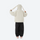 Kids 3L waterproof snow jacket and pants suit - cream jacket with black pants, for youth snow play and sledding