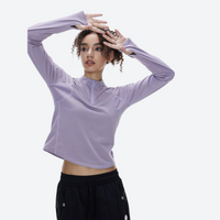 
                  
                    Unisex boxfleece half-zip sweatshirt - lavender boxfleece half-zip sweatshirt on women, for layering in cold weather
                  
                