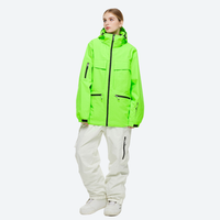 
                  
                    Women's breathable ski jacket in candy colors - neon green jacket with white pants, for resort and street wear
                  
                