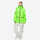 Women's breathable ski jacket in candy colors - neon green jacket with white pants, for resort and street wear