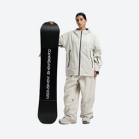 
                  
                    Women's 2-layer snowboard jacket and pants - cream jacket with cream pants, for powder days and winter commute
                  
                