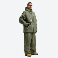 
                  
                    Men's waterproof 2L snow jacket and pants - olive green jacket with olive pants, for powder days and winter commute
                  
                