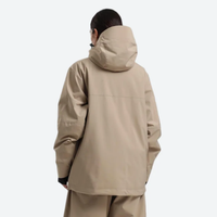 
                  
                    Women's waterproof 2L snow jacket and pants - tan, on-model back hood view, for powder days and winter commute
                  
                