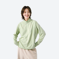 
                  
                    Unisex boxfleece half-zip sweatshirt - light green boxfleece half-zip sweatshirt on women, boxfleece knit traps body heat
                  
                