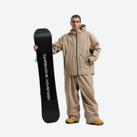 
                  
                    Men's waterproof 2L snow jacket and pants - tan jacket with tan pants, for resort and street wear
                  
                