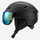 Lightweight ski helmet with integrated goggle look - matte black snow helmet with mirror goggles, for snow sports weekends