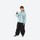 Kids breathable snowboard jacket and bib pants set - ice blue jacket with black pants, for cold-weather winter outdoor fun