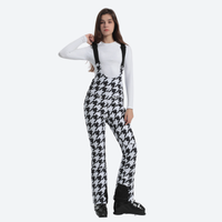 
                  
                    Women's stretchable ski bib with adjustable suspenders - houndstooth slim fit ski bib, for resort ski days
                  
                