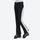 Women's slim waterproof ski trousers for resort - black ski pants with white side stripe, for winter mountain trips
