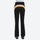 Women's slim fit waterproof stretchable ski pants - black ski pants with khaki side stripe, for winter mountain trips