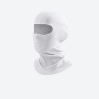 
                  
                    Aegis Pro mesh balaclava facemask and neckwarmer - white mesh balaclava, three-quarter view, for resort ski days
                  
                
