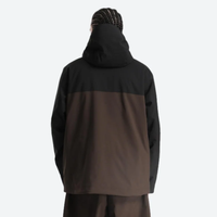 
                  
                    Men's waterproof 2L pullover snow jacket and pants - black and coffee brown colorblock, for skiing and snowboarding
                  
                