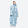Women's breathable ski jacket in candy colors - ice blue jacket with ice blue pants, for skiing and snowboarding