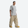 Breathable 3-layer ski pullover with balloon pants - tan snow pants with gray tee, for cold-weather winter sports