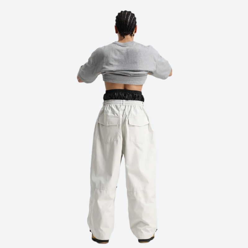 Unisex waterproof 3L snow anorak jacket and pants - white snow pants, for skiing and snowboarding