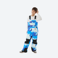 
                  
                    Kids breathable snowboard jacket and bib pants set - blue camo print bib pants, for youth snow play and sledding
                  
                