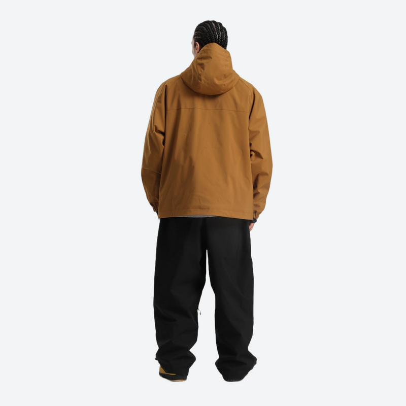 Men's 2-layer snowboard anorak and wide-leg pants - coffee brown jacket with black pants, for skiing and snowboarding