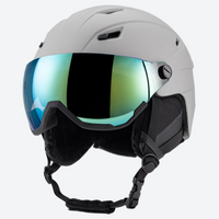 
                  
                    Snow helmet for skiing and snowboarding - matte light gray snow helmet with mirror goggles, for snow sports weekends
                  
                