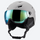 Snow helmet for skiing and snowboarding - matte light gray snow helmet with mirror goggles, for snow sports weekends