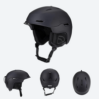 
                  
                    Ember lighter stronger snow helmet with mirror goggles - black snow helmet, three-quarter view, for skiing and snowboarding
                  
                