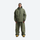 Men's breathable ski pullover set - olive green jacket with olive pants, for cold-weather winter sports
