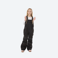 
                  
                    Kids breathable snowboard jacket and bib pants set - black bib pants, for family resort ski days
                  
                