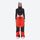 Colorblock snowboard jacket and pants set - women's orange colorblock pants with black base layer, on-model front view