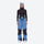 Colorblock snowboard jacket and pants set - women's blue colorblock pants with black base layer, on-model front view