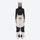 Breathable ski jacket and snow pants combo - women's cream colorblock pants with black base layer, on-model front view