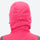 Women's breathable ski jacket with iridescent straps - pink jacket, back hood close-up detail, for skiing and snowboarding