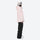 Colorblock ski jacket and pants set - women's solid light pink, on-model side view, for resort and powder riding