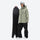Colorblock snowboard jacket and pants set - sage green jacket with black pants, for skiing and snowboarding