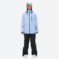 
                  
                    Breathable 2L snowboard jacket and pants - women's solid sky blue, for resort and powder riding
                  
                