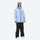 Colorblock ski jacket and pants set - women's solid sky blue, on-model full-body front view, for skiing and snowboarding